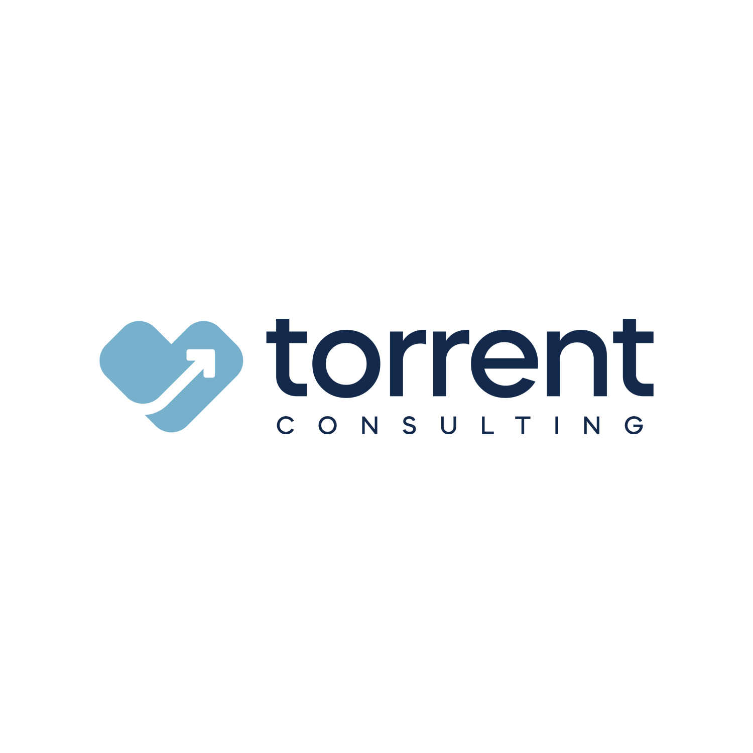 A blue and white logo of torrent consulting