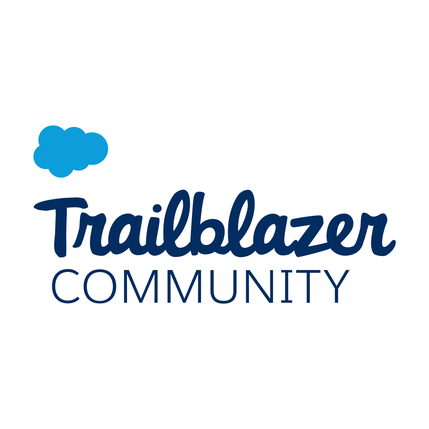 A blue cloud with the words " trailblazer community ".